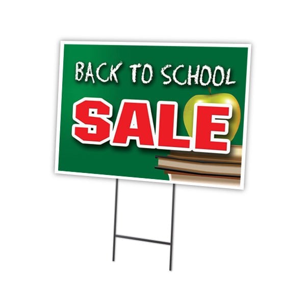 Signmission Back To School Sale Yard & Stake outdoor plastic coroplast window, C-2436-DS-Back To School Sale C-2436-DS-Back To School Sale - main